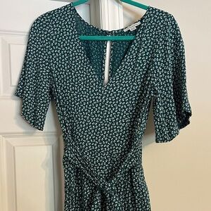 American Eagle Outfitters Green Floral Jumpsuit